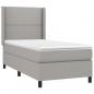 Preview: Boxspringbett mit Matratze & LED Hellgrau 100x200 cm Stoff