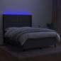 Preview: Boxspringbett mit Matratze & LED Dunkelgrau 140x200 cm Stoff