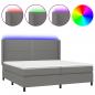 Preview: Boxspringbett mit Matratze & LED Dunkelgrau 200x200 cm Stoff