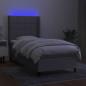 Preview: Boxspringbett mit Matratze & LED Hellgrau 80x200 cm Stoff