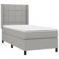 Preview: Boxspringbett mit Matratze & LED Hellgrau 100x200 cm Stoff