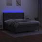 Preview: Boxspringbett mit Matratze & LED Dunkelgrau 180x200 cm Stoff