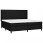 Preview: Boxspringbett mit Matratze & LED Schwarz 200x200 cm Stoff