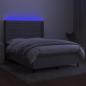 Preview: Boxspringbett mit Matratze & LED Hellgrau 140x190 cm Stoff