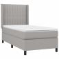 Preview: Boxspringbett mit Matratze & LED Hellgrau 90x190 cm Stoff