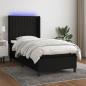 Preview: ARDEBO.de - Boxspringbett mit Matratze & LED Schwarz 90x200 cm Stoff