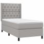 Preview: Boxspringbett mit Matratze & LED Hellgrau 80x200 cm Stoff