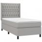 Preview: Boxspringbett mit Matratze & LED Hellgrau 90x200 cm Stoff