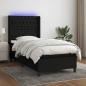 Preview: ARDEBO.de - Boxspringbett mit Matratze & LED Schwarz 90x200 cm Stoff