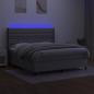 Preview: Boxspringbett mit Matratze & LED Hellgrau 160x200 cm Stoff