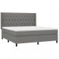 Preview: Boxspringbett mit Matratze & LED Dunkelgrau 160x200 cm Stoff