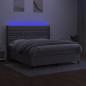 Preview: Boxspringbett mit Matratze & LED Hellgrau 180x200 cm Stoff