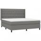 Preview: Boxspringbett mit Matratze & LED Dunkelgrau 180x200 cm Stoff