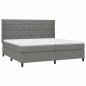 Preview: Boxspringbett mit Matratze & LED Dunkelgrau 200x200 cm Stoff