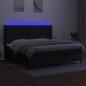 Preview: Boxspringbett mit Matratze & LED Schwarz 200x200 cm Stoff