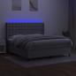 Preview: Boxspringbett mit Matratze & LED Hellgrau 180x200 cm Stoff