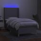 Preview: Boxspringbett mit Matratze & LED Hellgrau 80x200 cm Stoff