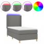 Preview: Boxspringbett mit Matratze & LED Dunkelgrau 90x190 cm Stoff