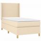 Preview: Boxspringbett mit Matratze & LED Creme 90x190 cm Stoff