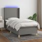 Preview: ARDEBO.de - Boxspringbett mit Matratze & LED Dunkelgrau 90x200 cm Stoff