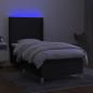 Preview: Boxspringbett mit Matratze & LED Schwarz 90x200 cm Stoff