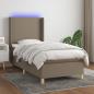 Preview: ARDEBO.de - Boxspringbett mit Matratze & LED Taupe 90x200 cm Stoff