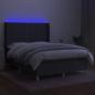 Preview: Boxspringbett mit Matratze & LED Dunkelgrau 140x190 cm Stoff