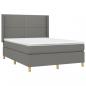 Preview: Boxspringbett mit Matratze & LED Dunkelgrau 140x190 cm Stoff