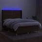 Preview: Boxspringbett mit Matratze & LED Dunkelbraun 140x190 cm Stoff