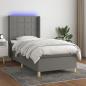 Preview: ARDEBO.de - Boxspringbett mit Matratze & LED Dunkelgrau 80x200 cm Stoff