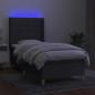 Preview: Boxspringbett mit Matratze & LED Dunkelgrau 80x200 cm Stoff