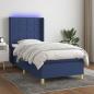 Preview: ARDEBO.de - Boxspringbett mit Matratze & LED Blau 90x190 cm Stoff