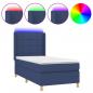 Preview: Boxspringbett mit Matratze & LED Blau 90x190 cm Stoff