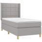 Preview: Boxspringbett mit Matratze & LED Hellgrau 100x200 cm Stoff