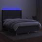 Preview: Boxspringbett mit Matratze & LED Dunkelgrau 140x190 cm Stoff