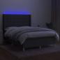 Preview: Boxspringbett mit Matratze & LED Dunkelgrau 140x200 cm Stoff