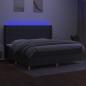 Preview: Boxspringbett mit Matratze & LED Dunkelgrau 200x200 cm Stoff