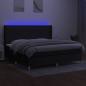 Preview: Boxspringbett mit Matratze & LED Schwarz 200x200 cm Stoff