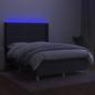 Preview: Boxspringbett mit Matratze & LED Dunkelgrau 140x190 cm Stoff