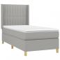 Preview: Boxspringbett mit Matratze & LED Hellgrau 90x200 cm Stoff