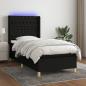 Preview: ARDEBO.de - Boxspringbett mit Matratze & LED Schwarz 80x200 cm Stoff