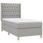 Preview: Boxspringbett mit Matratze & LED Hellgrau 90x200 cm Stoff