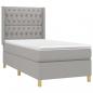 Preview: Boxspringbett mit Matratze & LED Hellgrau 100x200 cm Stoff