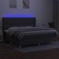 Preview: Boxspringbett mit Matratze & LED Dunkelgrau 200x200 cm Stoff