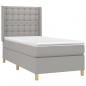 Preview: Boxspringbett mit Matratze & LED Hellgrau 90x190 cm Stoff