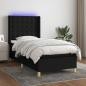 Preview: ARDEBO.de - Boxspringbett mit Matratze & LED Schwarz 90x200 cm Stoff