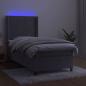 Preview: Boxspringbett mit Matratze & LED Hellgrau 100x200 cm Samt