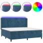 Preview: Boxspringbett mit Matratze & LED Dunkelblau 200x200 cm Samt