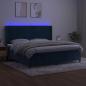 Preview: Boxspringbett mit Matratze & LED Dunkelblau 200x200 cm Samt