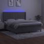 Preview: Boxspringbett mit Matratze & LED Hellgrau 180x200 cm Samt